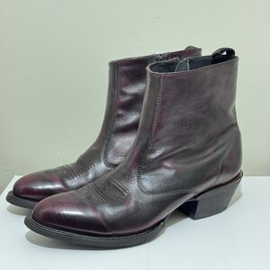 Men’s Laredo Fletcher Side Zipper Western Black Cherry Boot Size 11 D 62078